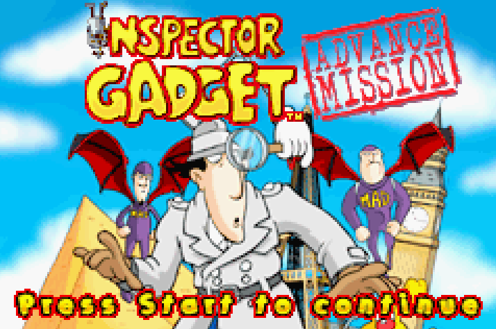 Inspector Gadget Advance Mission Title Screen
